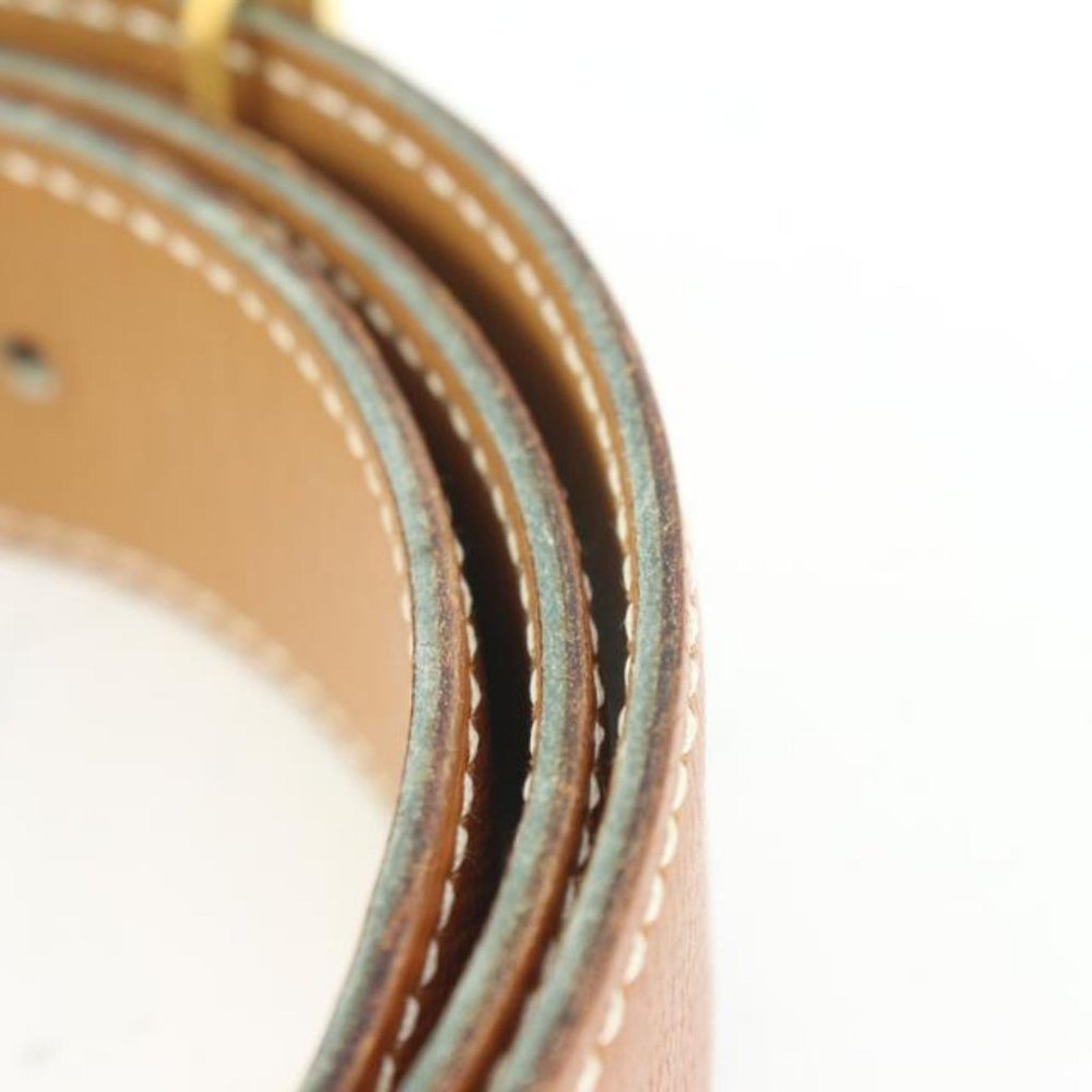 Hermès Brown x Gold 32mm Reversible H Logo Belt Kit 67h422s - Picture 10 of 12